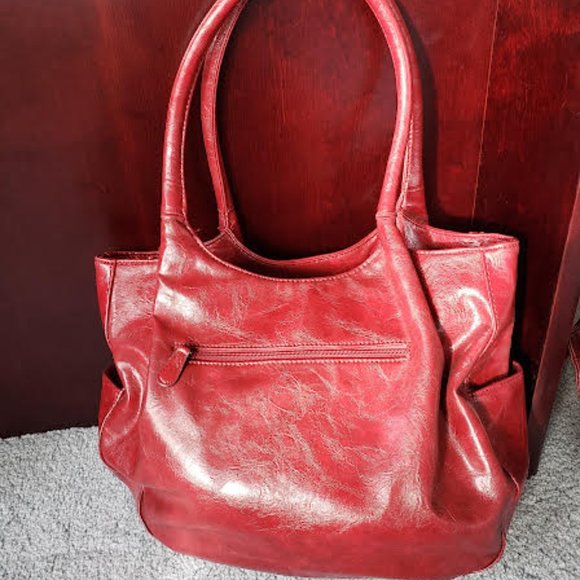 Nicole Miller Red leather Boho Purse - Picture 2 of 9